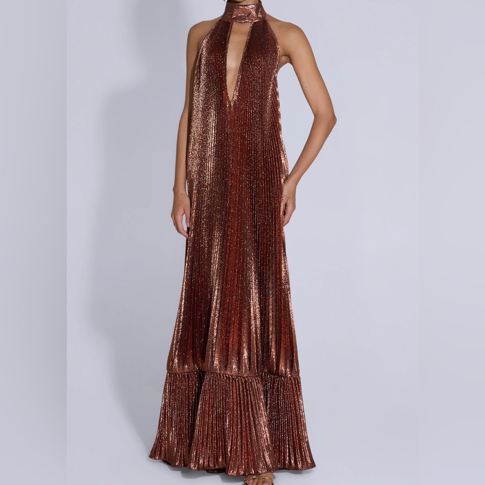 L’IDEE LIBERTIE GOWN - BRONZE GLITTER NWT US SIZE S/4